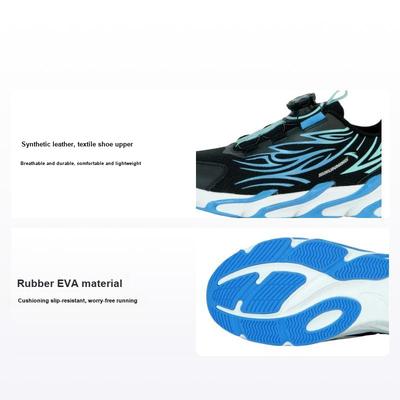 Kids Synthetic Leather Fabric Comfortable Casual Low-Top Running Shoes Kids Sneaker Black Table-Blue Clear-Water-Blue 312445511R-4