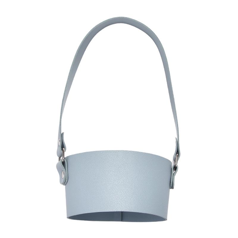 2025 Portable Cup Cover Thickened Milk Tea Cup Accessories Outdoor Portable Tote Bag Women'S Leather Non-Slip Cup Cover