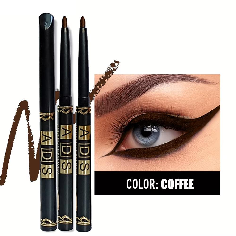 3 Adet Su Geçirmez ve Ter Geçirmez Siyah Eyeliner Kalemi - Uzun Süre Kalıcı Bulaşmaya Dayanıklı Cesur Göz Makyajı İçin, Mükemmel İçin Kolay Kaygan Formül