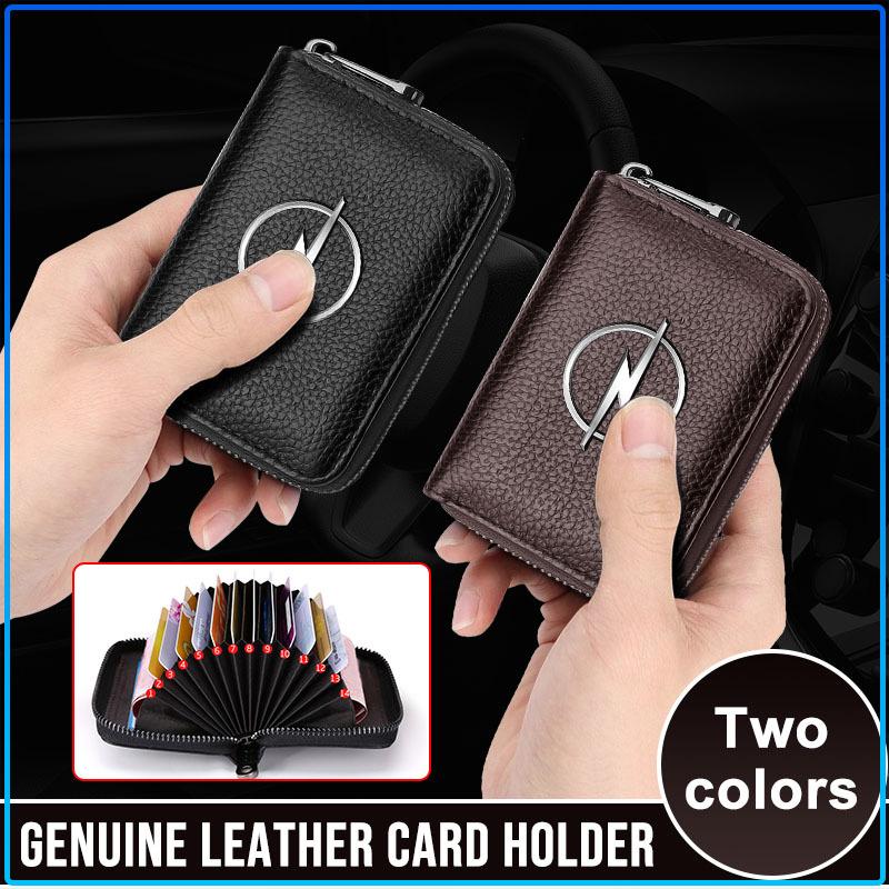 Auto Logo Leather Car Driver License Credit Card Holder Case Wallet For Opel Astra C G H Insignia J K Zafira B Corsa Vectra C Corsa C