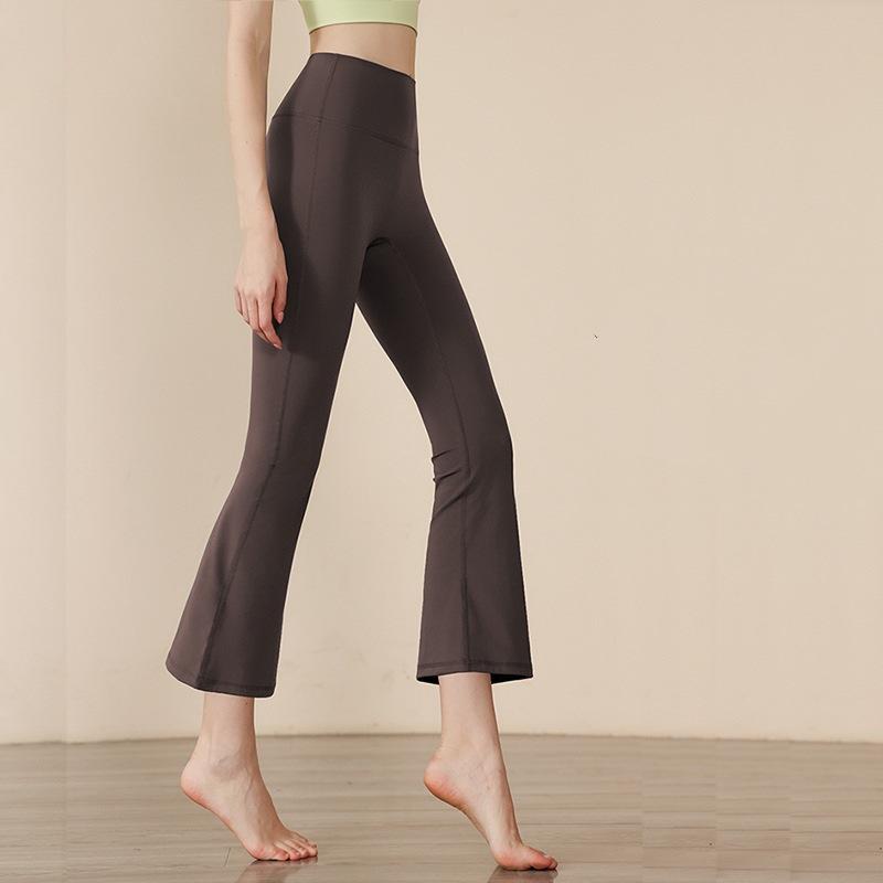 Small Nine-point Yoga Pants, High Waist, Hip Lift, Sports Fitness Wide-leg Pants, and Micro-flared Leggings for Women.