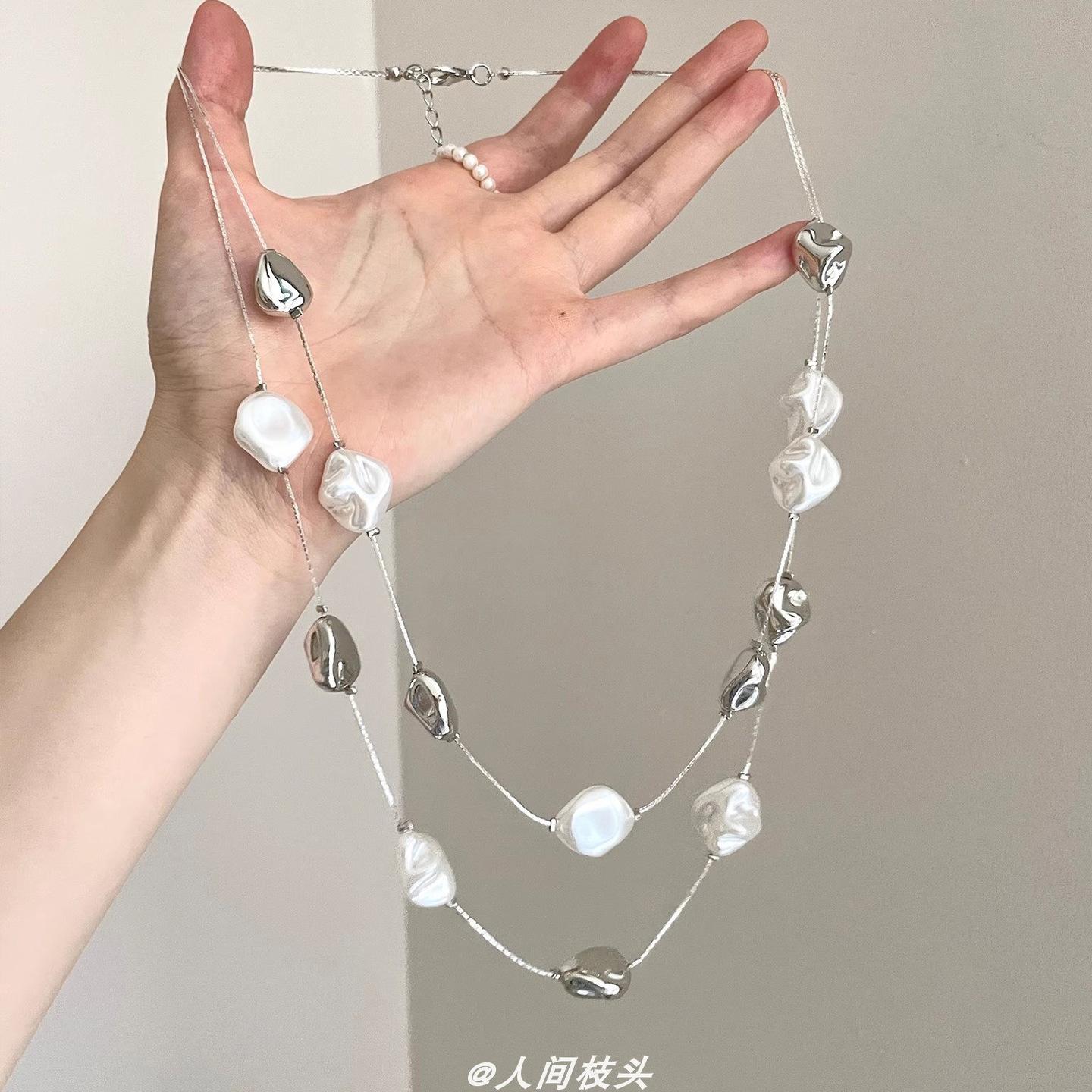 

Vintage Baroque Baroque Pearl Multi Layer Layered Necklace Simple Elegant Choker for Women