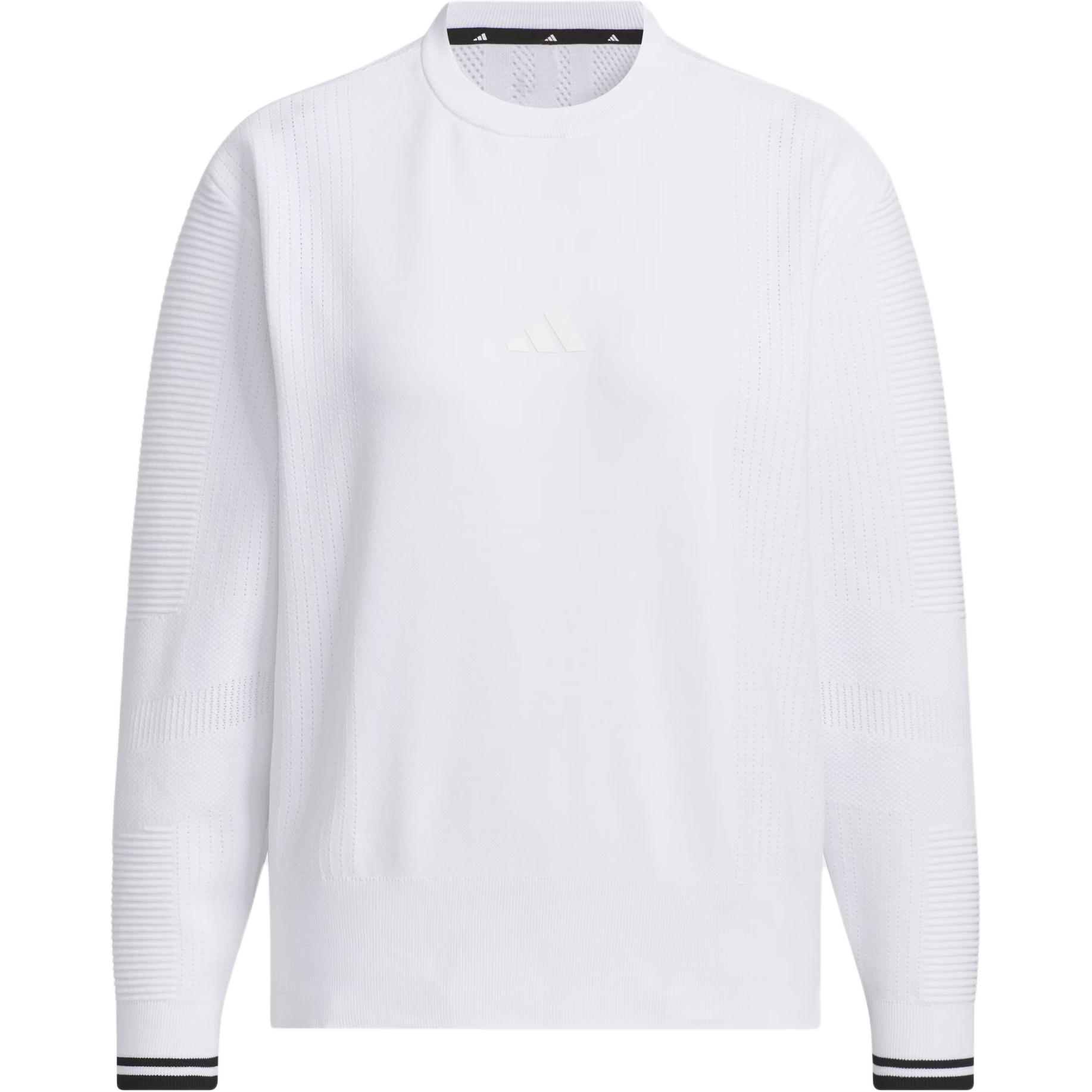 

Adidas Свитер-кружевной свитер для гольфа, спортивный свитер с круглым вырезом, длинный рукав, женская толстовка, белый цвет JE8303 L