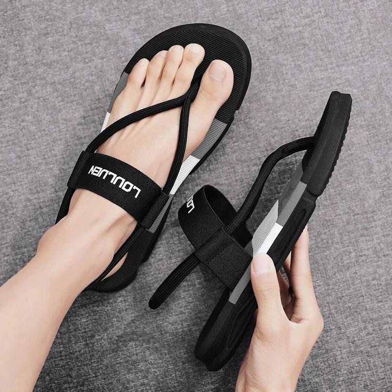 Mode Crestar Herren Sandalen Neue Mode Lässige Herren Flache Sandalen Strand Bequeme Flip-Flops Wasserschuhe für Herren Rutschfeste Haus Flats