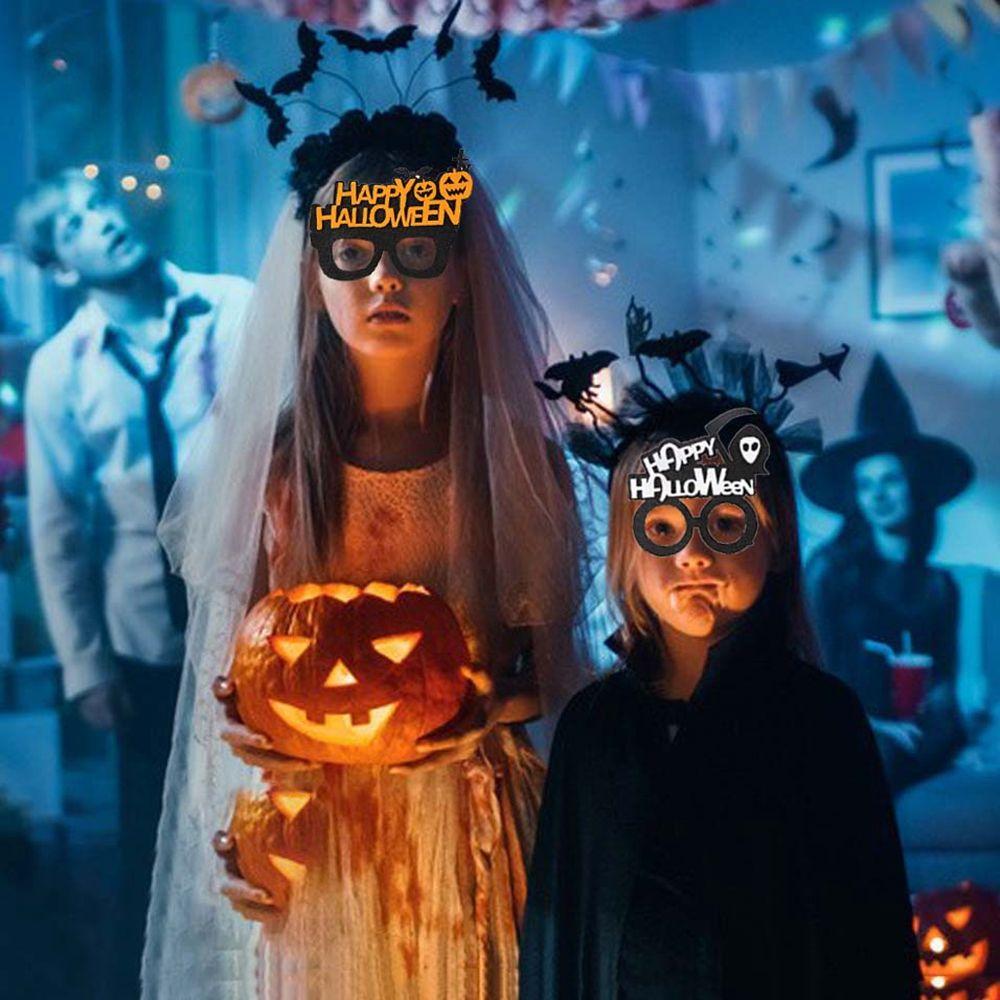 Skull Head Eyeglasses Frames Cobweb Ghost Halloween Decoration Glasses Pumpkin Halloween Dress Up