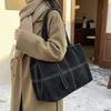 Vintage Suede Tote Bag for Women Large Capacity Casual Shoulder Bag Retro Cross Quilting Soft Hobo Handbag for Daily Commute Work Shopping Travel