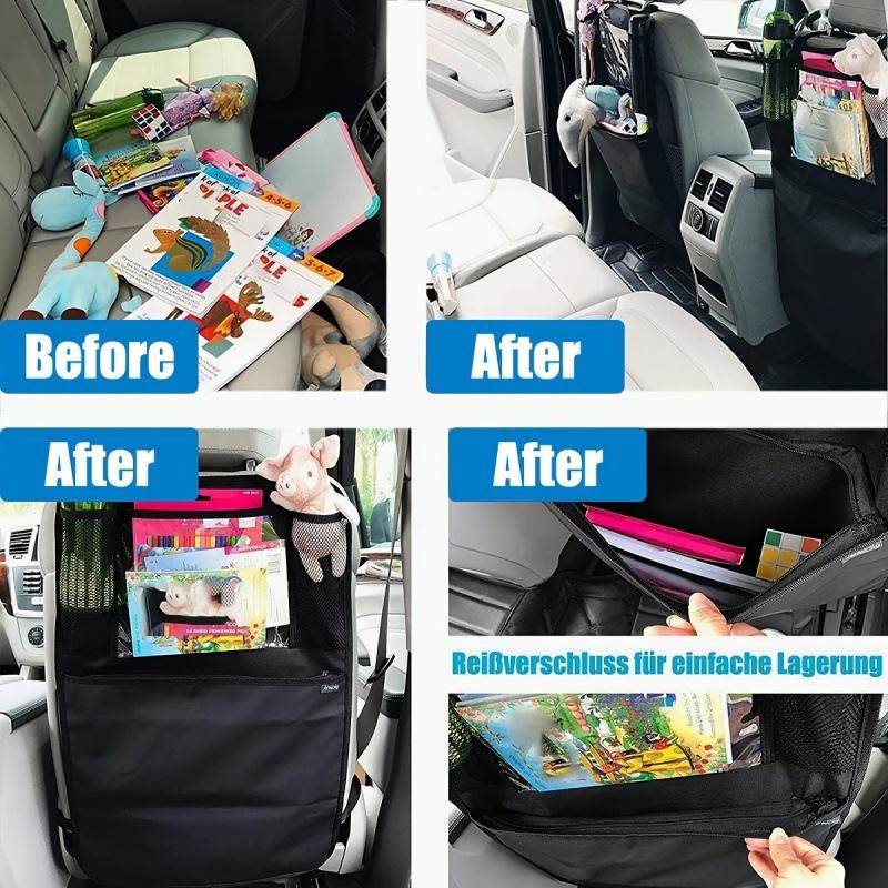 2 buc mașina bancheta spate depozitare agățat sac copii anti-lovitură covorașe auto organizator telefon mobil gustare jucării reviste depozitare sac suport pahar