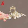 1 Pcs Metal Hair Claw Pearl Hairpins Vintage Style Silver Hair Claws Barrettes for Women Girl Hair Clip Rhinestone Accessories