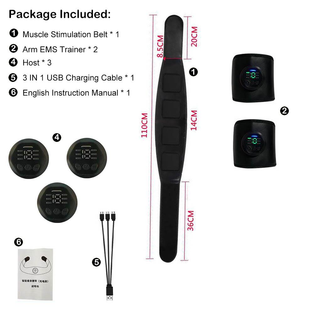 

Интеллектуальный EMS фитнес-пояс, патч для живота для формирования тела и снижения веса, фитнес-оборудование, набор для пресса USB Charging