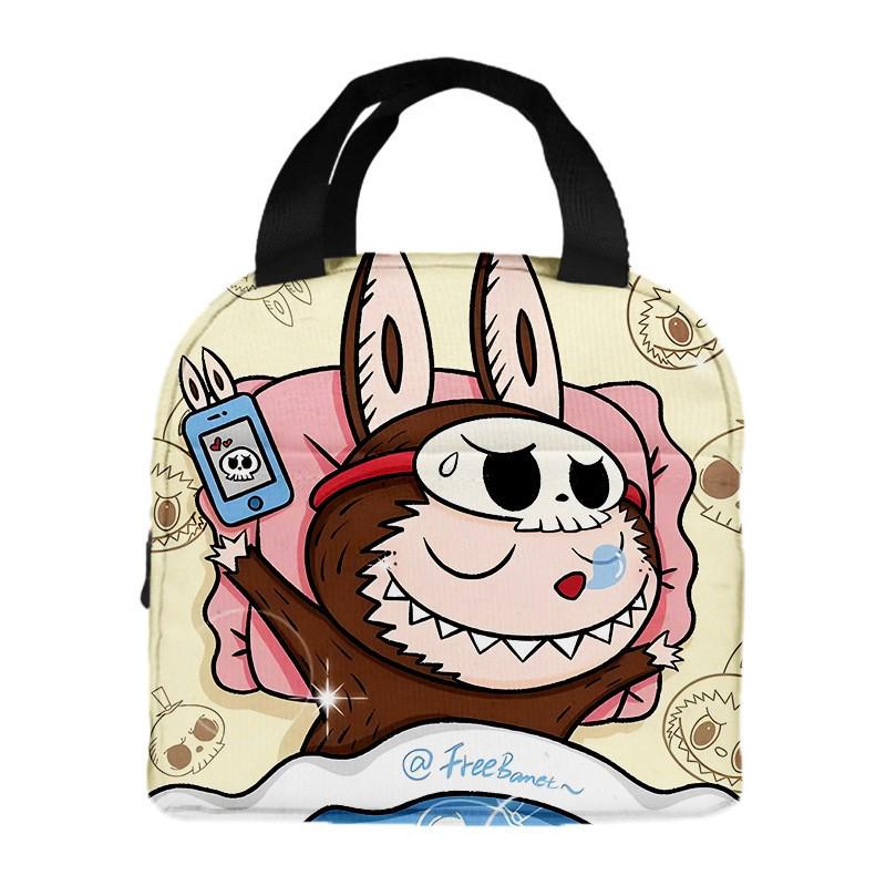 Labubu Cartoon Lunch Tote: Insulated Aluminum Foil Bento Bag for Students  5371