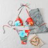 Sexy rückenfreier Träger-Bikini für Damen - Unifarbene europäische & amerikanische Bademode