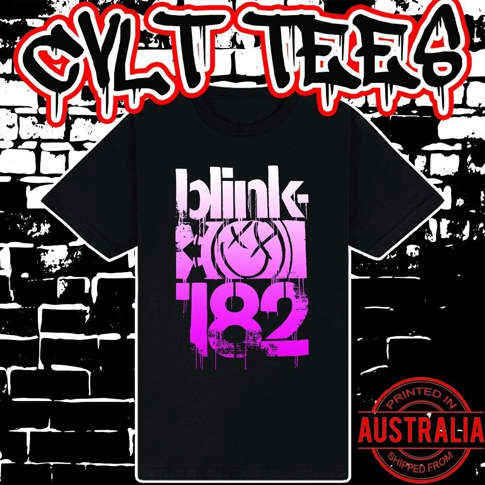 Men s and Women s T-shirts Blink 182 Band Tee ~ Premium Black Gildan Cotton S