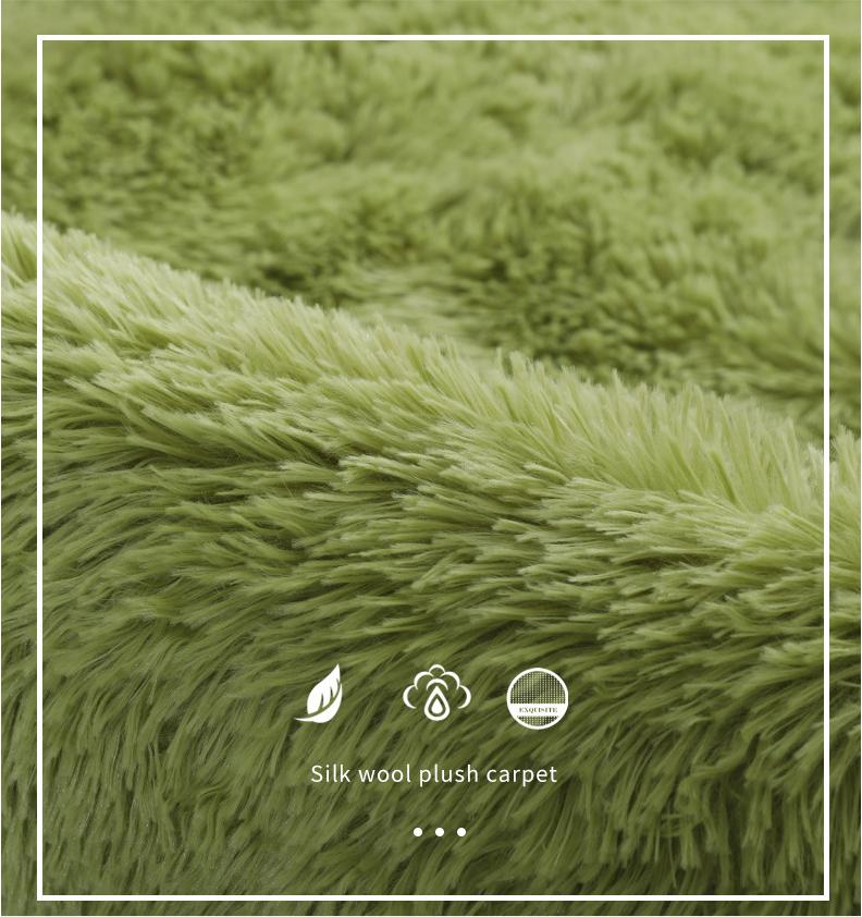 Dywan Shag do Salonu Jedwab Wełna Dywan Dom Sypialnia Łóżko Mata na Całą Podłogę Nordycka Sofa Mata Antypoślizgowa Prosty Styl Pluszowa Poduszka