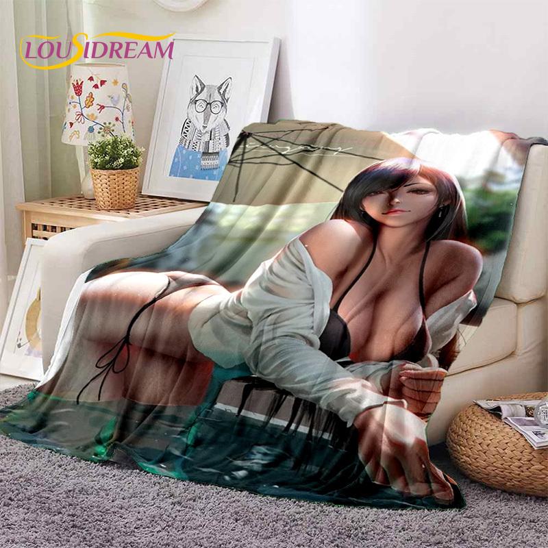 Cartoon Character Sexy Lace Girls Cute Anime Soft Blankets,Keep Warm Throw Blanket Comfortable for Picnic Beds Sofa Home Bedroom