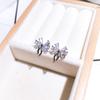 Huitan Aesthetic Women's Earrings Ear Piercing Daily Wear Fancy Bow Earrings with CZ Luxury Fashion Female Wedding Zircon 2021