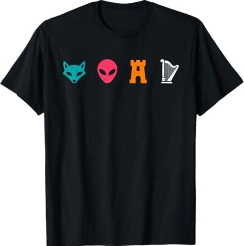 Funny Spurs Fox Alien Castle Harper T-Shirt L