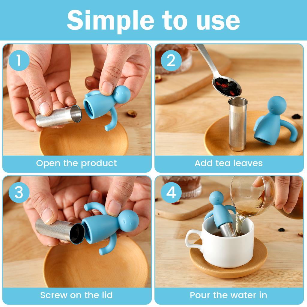4Pcs Tea Infuser for Loose Tea Ultra-Fine Mesh Tea Strainer 304 Stainless Steel Tea Filter Tea Steeper Tea Strainer for Teacups