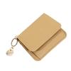 Ladies' Simple PU Leather Mini Zip Around Wallet Solid Color Slim Card Holder Coin Purse with RFID Blocking