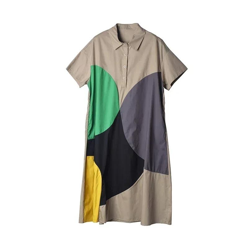 

Свободное платье XITAO контрастного цвета ZY8451 One Size дубильная кора