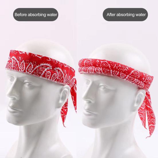 Letní chladivý nákrčník s potiskem Ledový ručník Rychle chladící šátek na hlavu Bandana Udržující chlad Čelenka pro posilovnu Golf Jóga