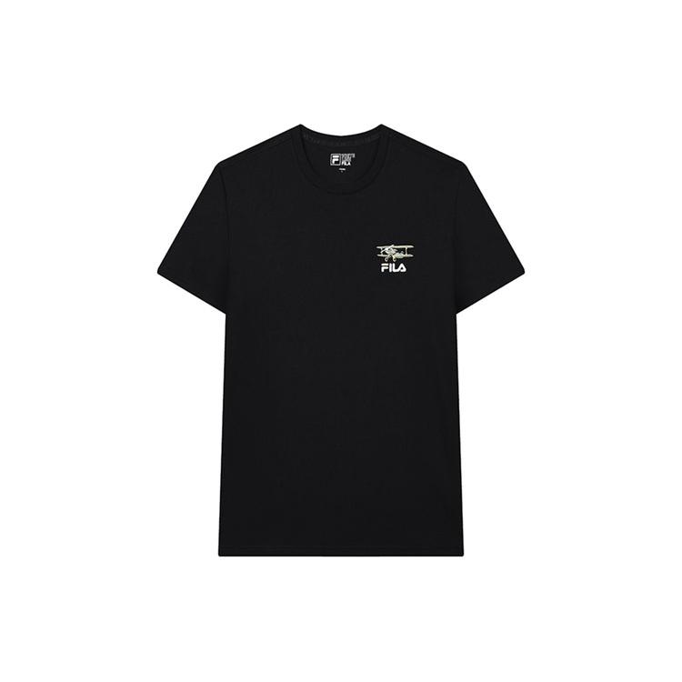 FILA Футболки Мужские Черные С Круглым Вырезом Умеренный Прямой Крой F11M138151FBK L