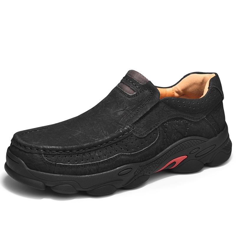 Genuine Leather Men Casual Shoes Luxury Brand Lace Up Sneakers New Trendy Man Hiking Shoes Comfy All-match Male Treking Footwear