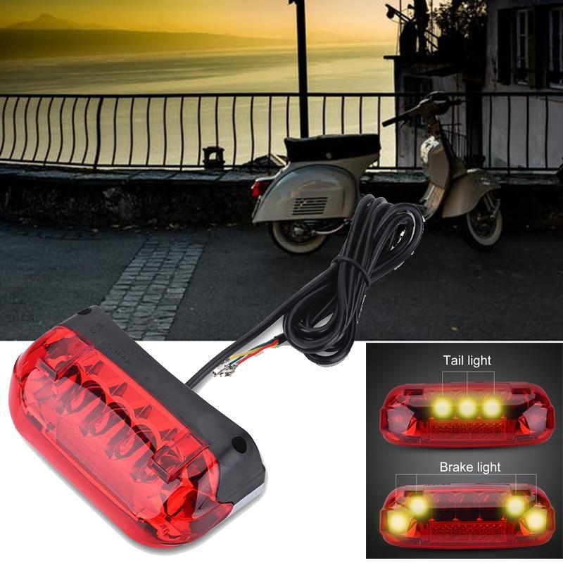 Bicycle Tail light Ebike LED Warning Rear Lamp 36V//48V Rear Light Tail Light