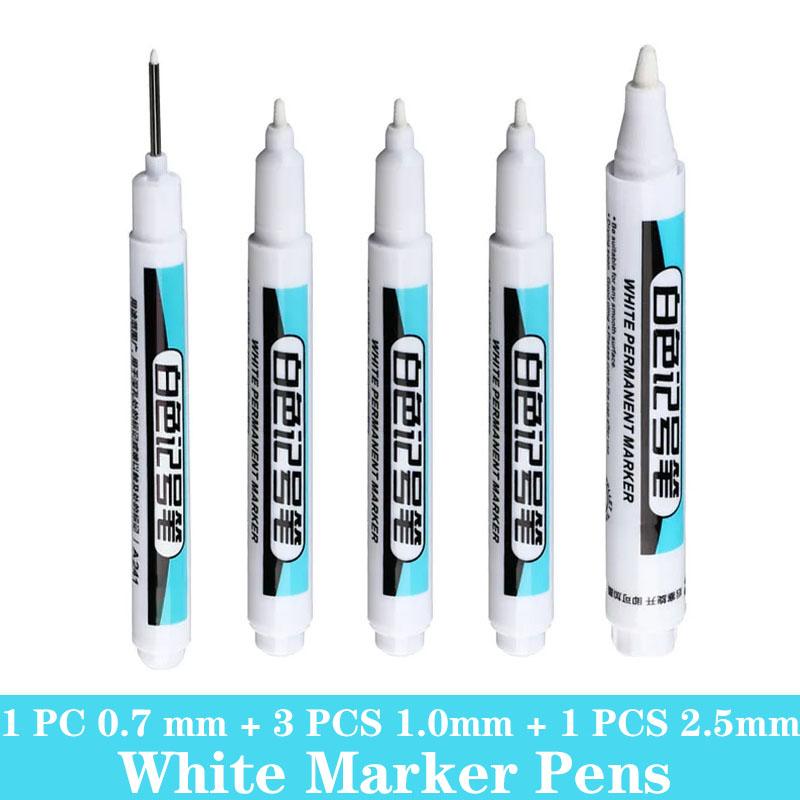 3/5 PCS White Permanent Paint Marker Set for Wood Rock Plastic Leather Glass Stone Metal Canvas Art Supplies Painting Supplies