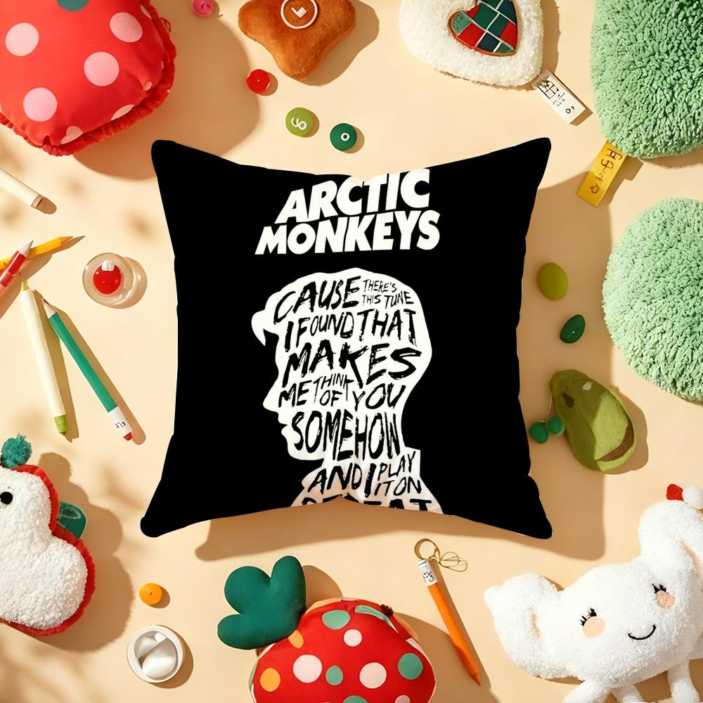 Cushion Cover Plush Fabric Soft DoubleSided Printed Sofa Warm Winter Home Gift Pillow Cover AArctic MMusic Monkeys