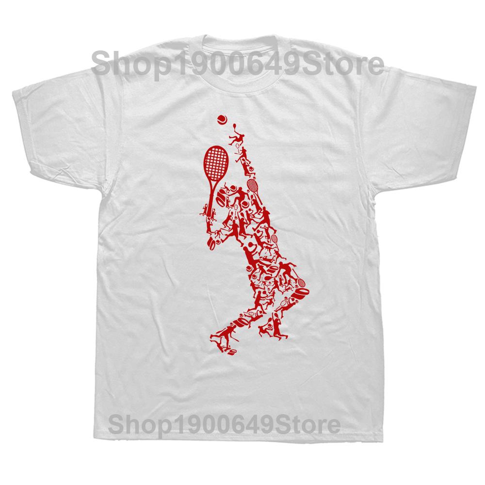 Funny Tennis T Shirt Player Positions Balls Racket In Drawing Streetwear Short Sleeve Birthday Gifts Summer Style Tshirt Men