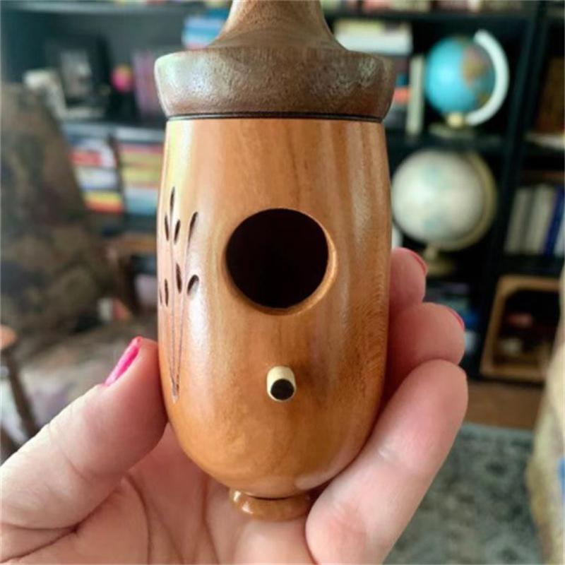 Kolibri-Haus aus Holz, handgefertigt, Ornament für den Außenbereich, Garten, Terrasse, Hängedeko