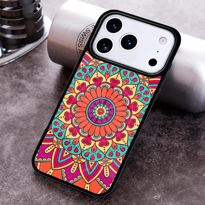 Mandala Flower Totem Phone Case for iPhone 17 16 15 Pro Max Air 14 13 12 11 Plus Shockproof Capa Cover