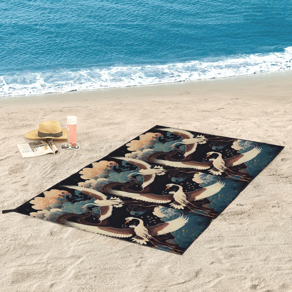 Japanese Art Tattoo Japanese Woodblock Print Beach Towel Soft Microfiber Quick Dry Absorbent Quick Towels For Bath