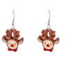 2024 Cartoon Christmas Reindeer Resin Earrings - Festive European & American Ear Jewelry