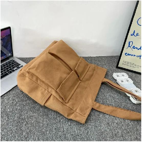 2024 Large Capacity Canvas Shoulder Bags Solid Soft Denim Leisure Or Travel Bag For Women Fashion  Fatchels Winter Package