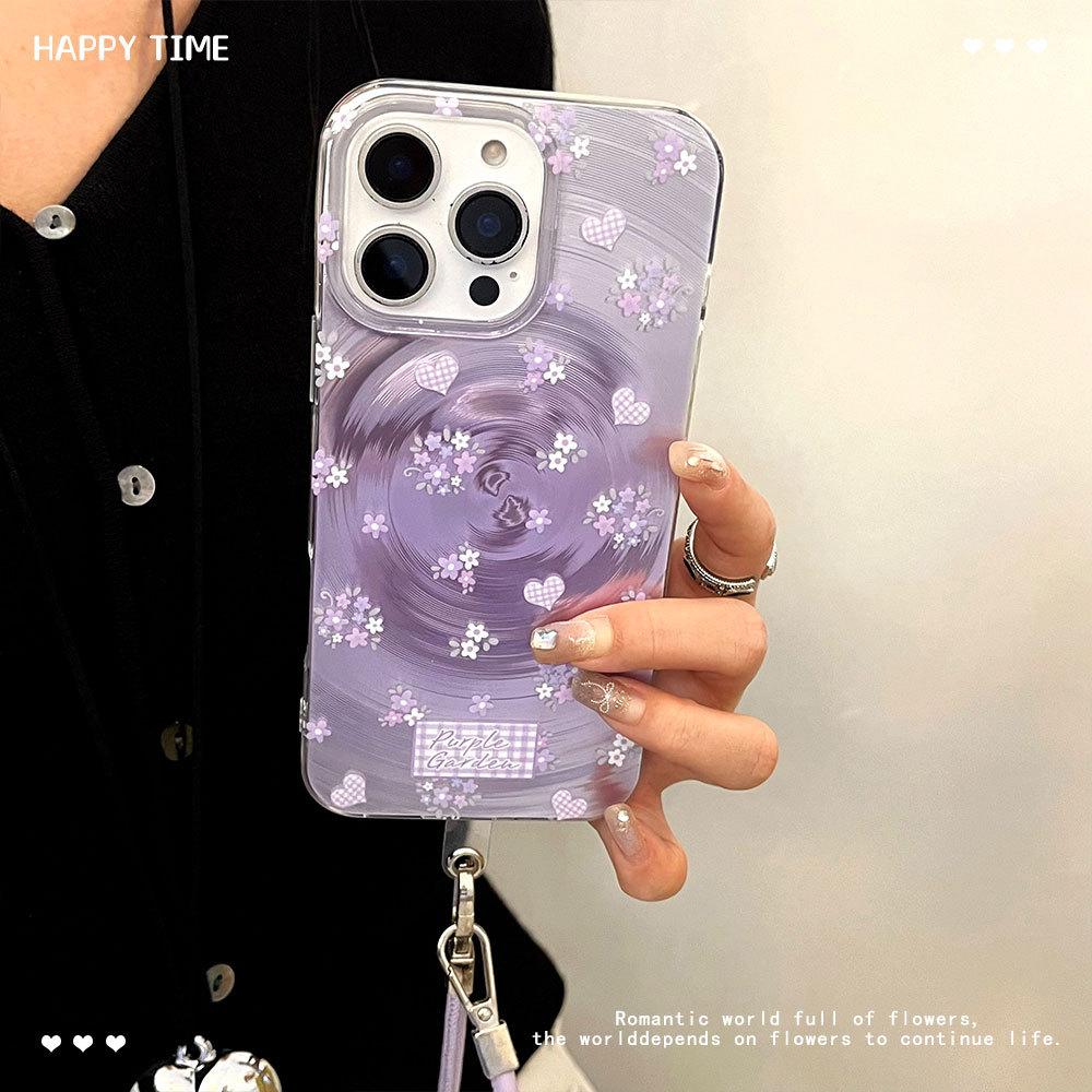 

Лазерный красочный мелкий цветочный узор, подходит для чехла для мобильного телефона Apple 16, защитный чехол для iPhone 14 Pro, 13, шнурок 12 Pro Apple 13