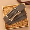 Men's New Genuine Leather Automatic Buckle Belt Fashionable and Trendy Cowhide Belt Casual and Simple Versatile Belt for Middle Aged and Young People