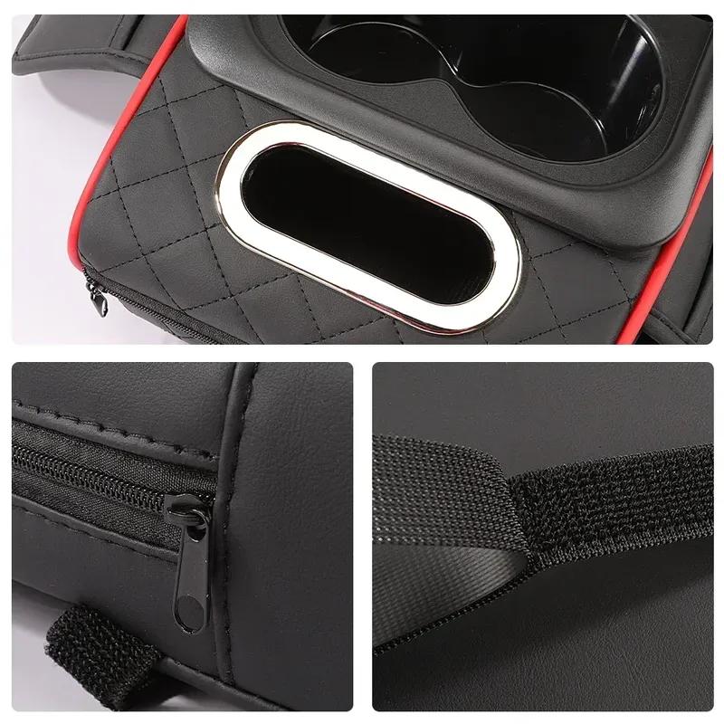 Auto Armlehnenbox Verdicken Höhenpolster Armlehnenkissen mit Tasche Taschentuch Becherhalter Memory-Baumwolle Ellbogenstütze Höhenpolster