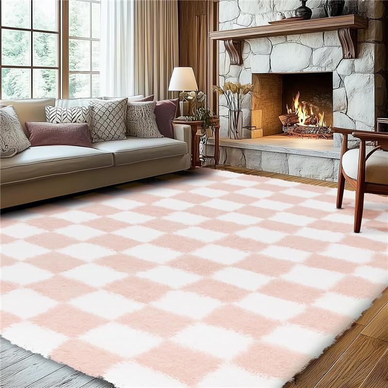 Area Rugs for Bedroom, Upgrade Non-Slip Grey Fluffy Soft Shag Carpet, Indoor Floor Gray Fuzzy Shaggy Living Room Plush Rug for Kids Home Dorm Decor