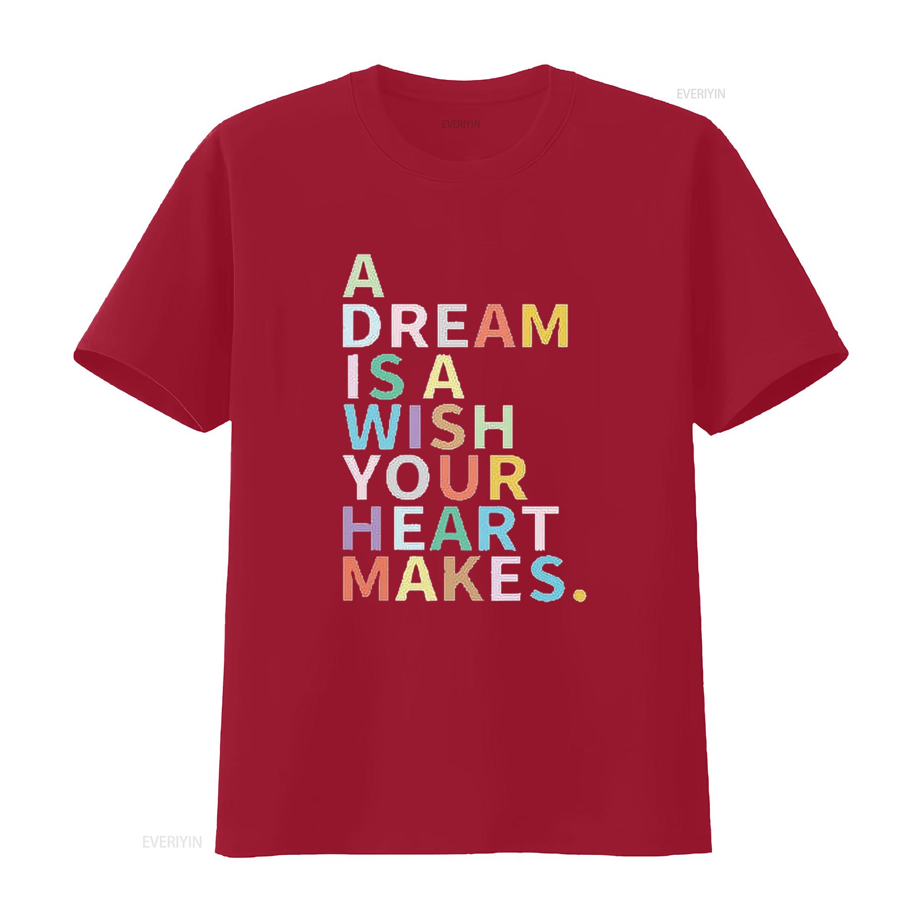 Women s A Dream is Wish Your Heart Makes T Shirt Funny Letter PrinT Castle Cute  Topss Tops Black vintage Washed Unisex S