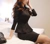 Long Sleeve Mini Black Tight Mini Bodycon Mini Beautiful Black Stylish Mature Mini Skirt Cabaret Slim Korean Korean Cabaret XXL [RODRY MICHE] No.8