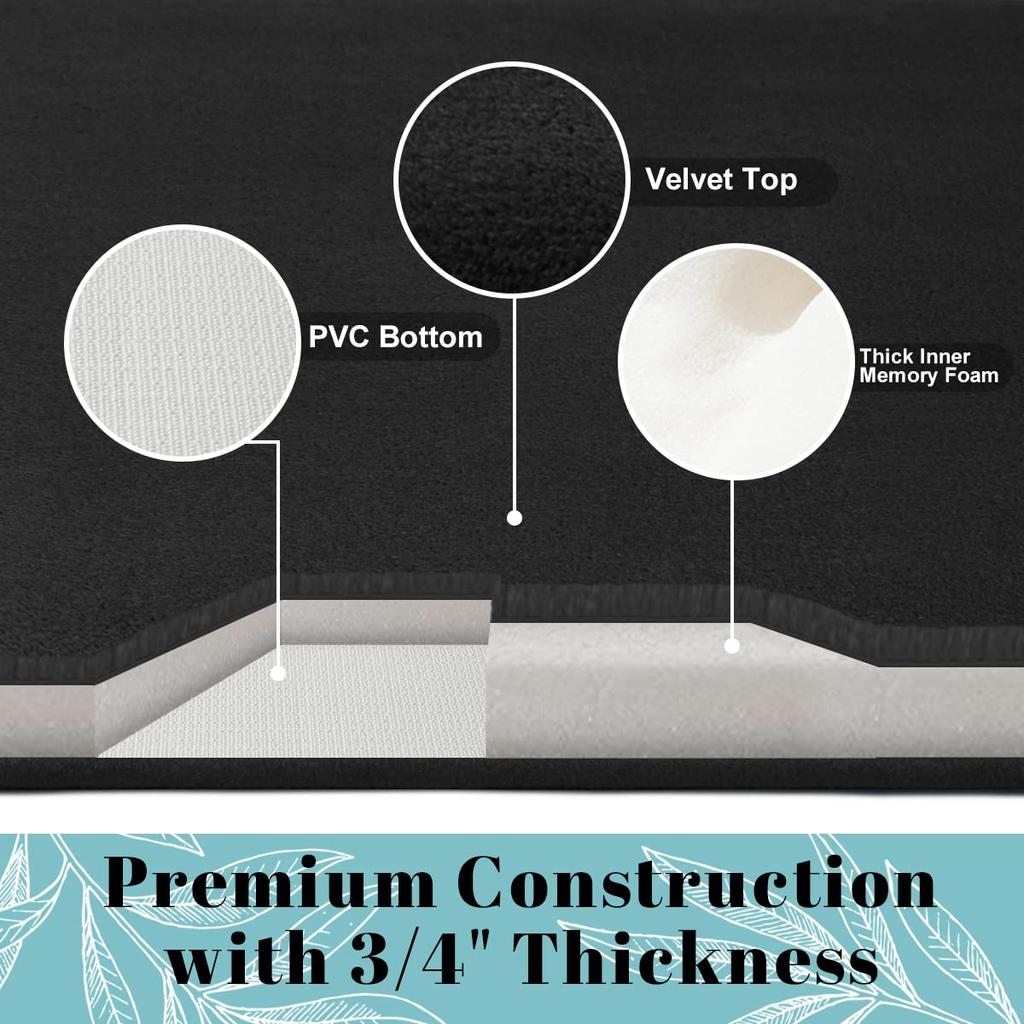 Schwarzer Schwamm super saugfähig rutschfest Memory-Schaum Badezimmerteppich maschinenwaschbar weichem Samt Badematte