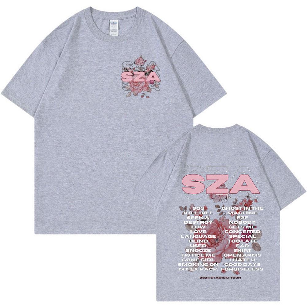 Rapper SZA SOS Australia Tour T Shirt Men Women Fashion Vintage Hip Hop Harajuku Tshirts Unisex Pure Cotton T Shirts Fans Gift