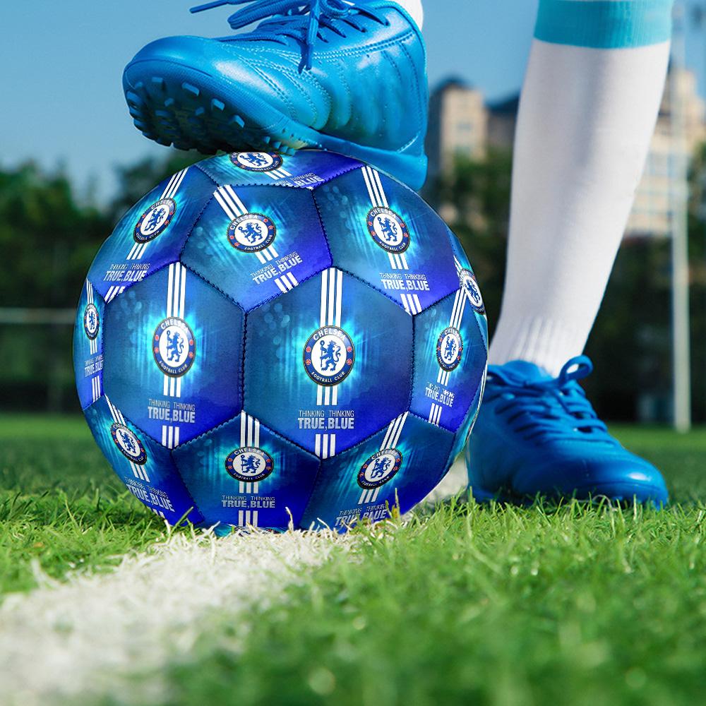 Chelsea FCSoccer Ball Colorful All Ages Machine Stitched PVC Competition Ready Durable High-Bounce