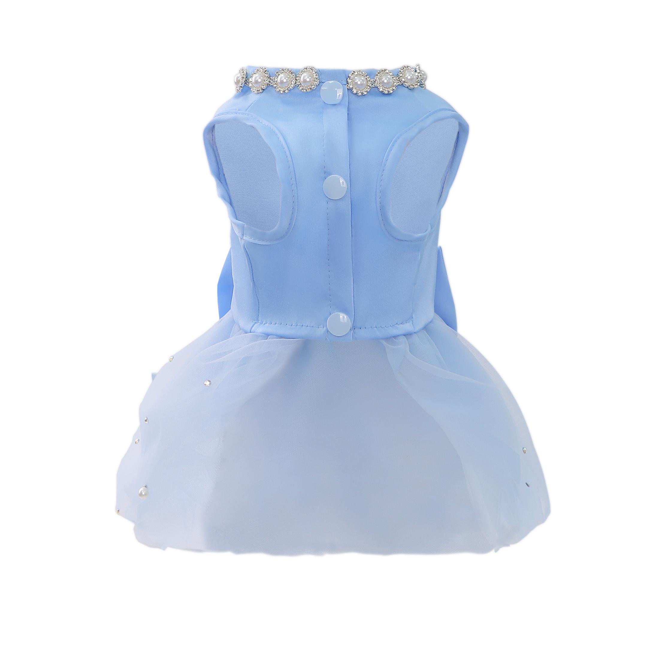 

Элегантное синее платье для собаки с жемчугом и стразами, платье для свадьбы для девочки-щенка с бантом, костюм для кошки на День святого Валентина, нарядное платье для питомца для вечеринки S синий