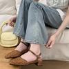 Fashion Vintage Woven Hollow Sandals Women Fashion Round Toe Ankle Strap Buckle Casual Shoes Elegant Comfortable Sandalias De Mujer