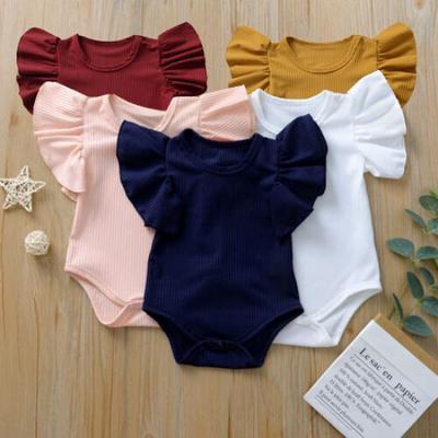 Neugeborenen Baby Mädchen Baumwolle Strampler OverallBodysuit Sommer Kleidung Outift