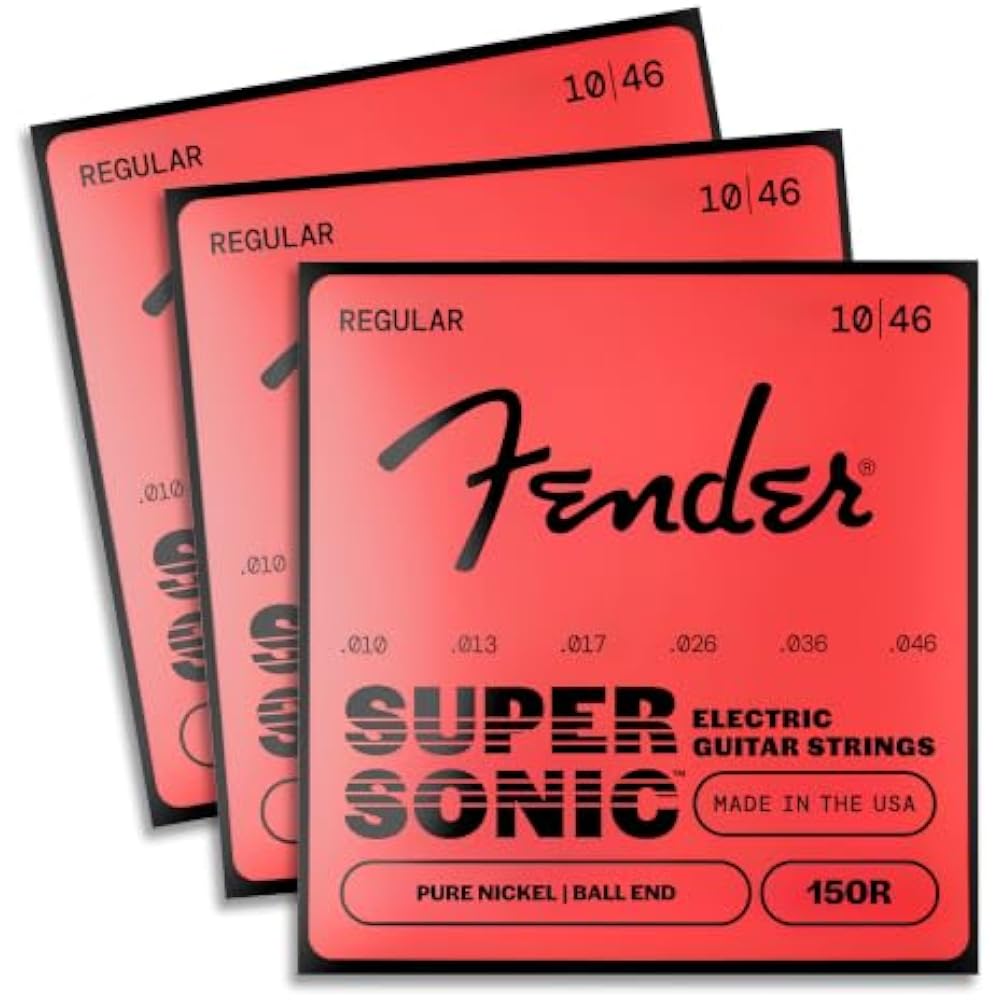 Fender Electric Guitar Strings SuperSonic™ 150R Guitar Strings, Pure Nickel, Ball End, Gauges .01...