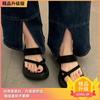 Cool Pantoletten mit dicker Sohle Damen 2025 Sommerbekleidung Mode Muffinsohle Sandalen lässige vielseitige Flip-Flops Strandschuhe