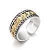Adjustable Open Ring Men Women Vintage Geometric Armor-Inspired Design Plated Retro Style Jewelry